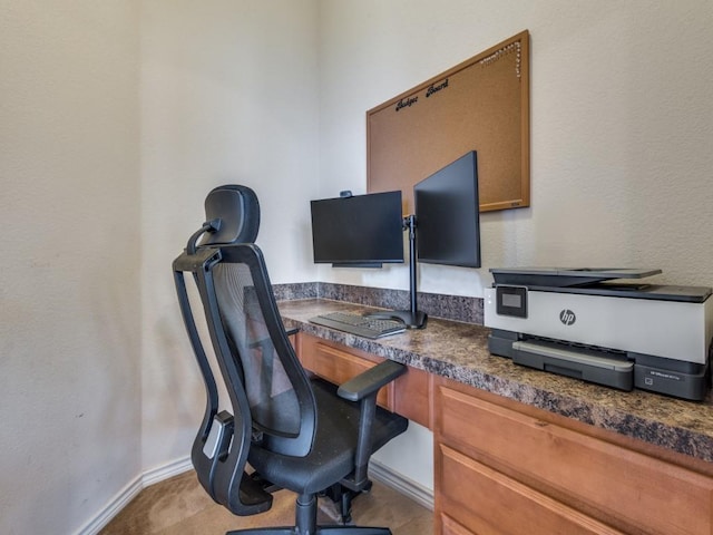 view of tiled office space