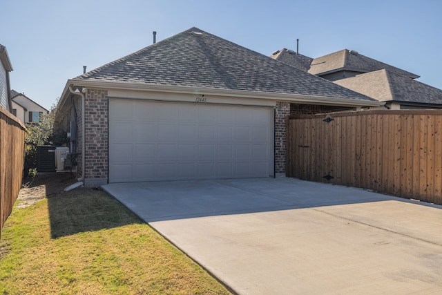 garage with central air condition unit