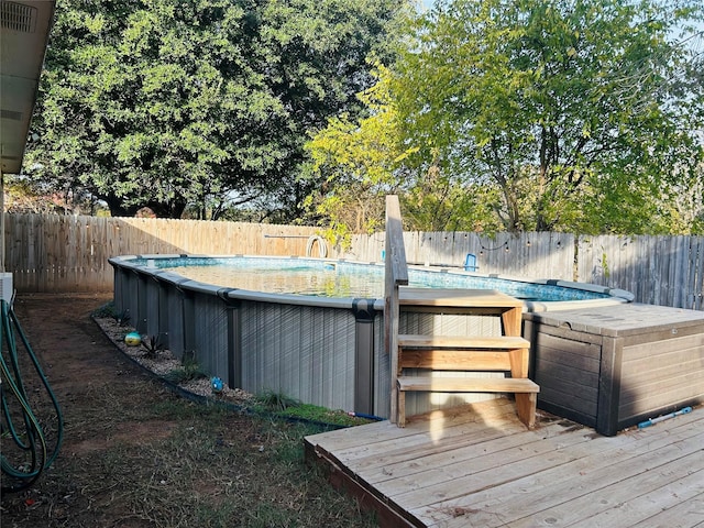 view of pool featuring a deck