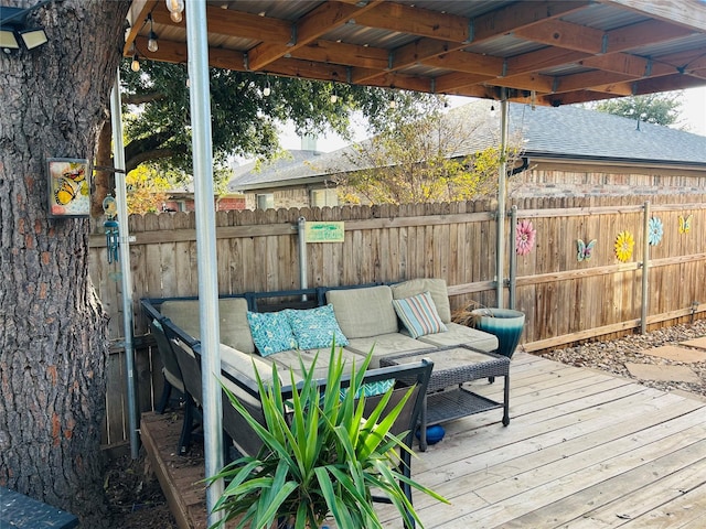 deck with outdoor lounge area