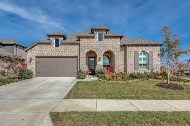 view of front of house with a front lawn