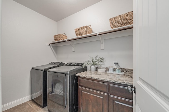 laundry room with tile patterned floors and washer and clothes dryer