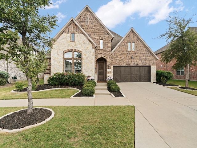 view of front of home featuring a front lawn