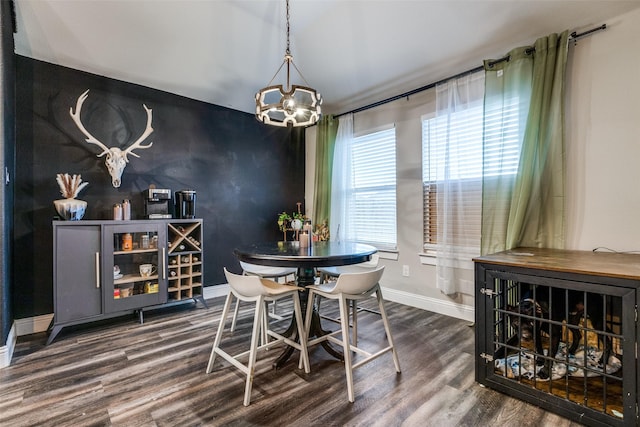 dining space featuring hardwood / wood-style flooring