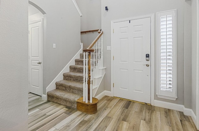 foyer entrance featuring light hardwood / wood-style flooring