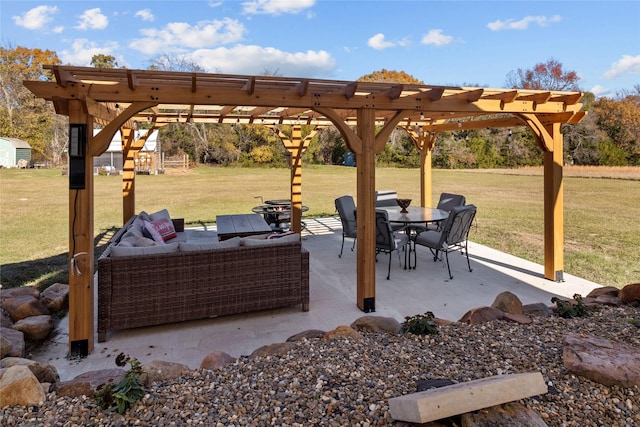 view of patio / terrace with an outdoor living space