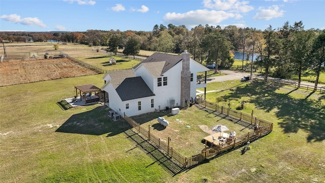 aerial view with a rural view