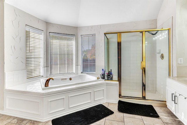 bathroom with independent shower and bath