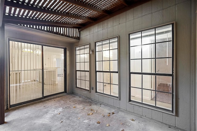 view of unfurnished sunroom