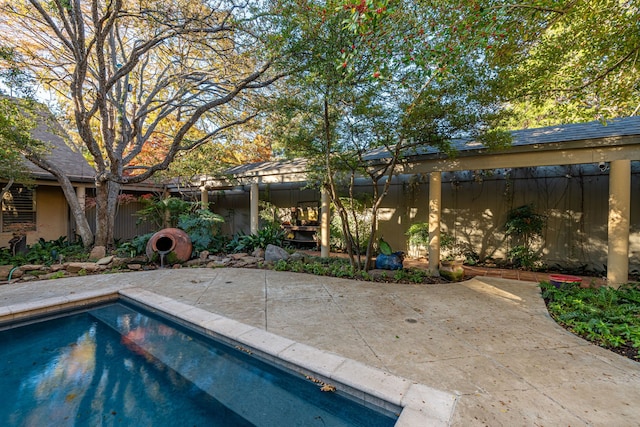 view of pool featuring a patio