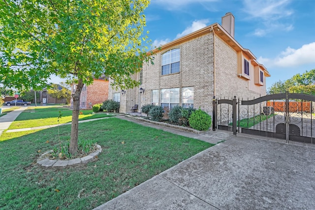 view of front of house with a front yard