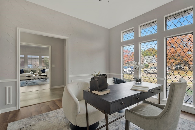 dining area featuring hardwood / wood-style flooring