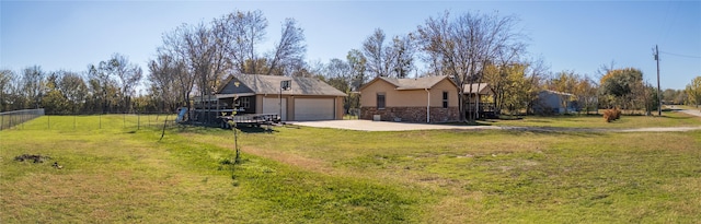 exterior space with a garage