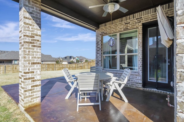 view of patio / terrace with ceiling fan