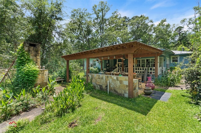 view of outdoor structure with a yard