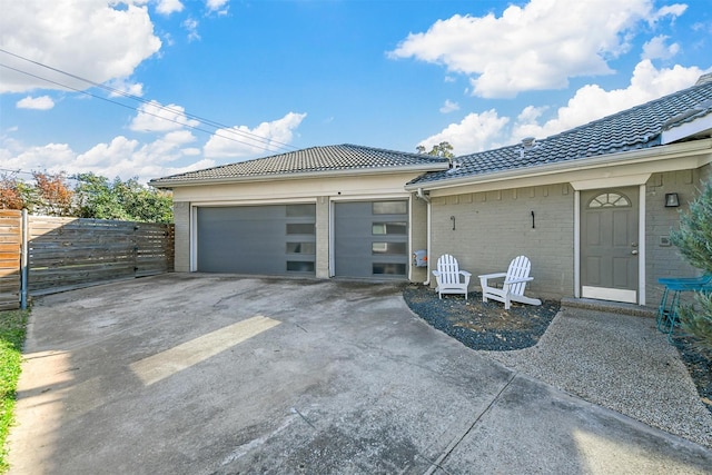 exterior space featuring a garage