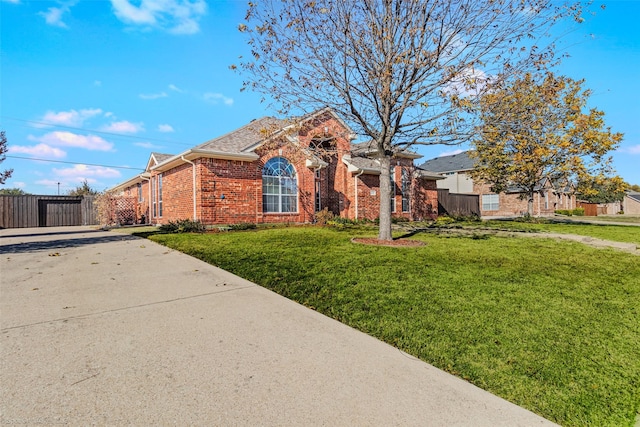 view of front of house with a front yard