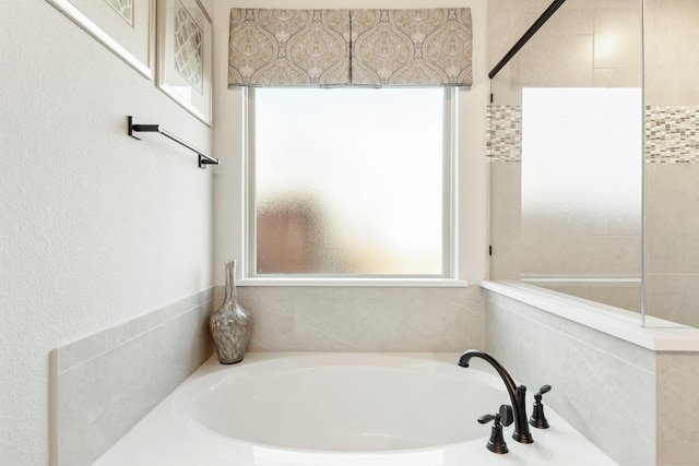 bathroom featuring a washtub