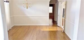 unfurnished room with light wood-type flooring