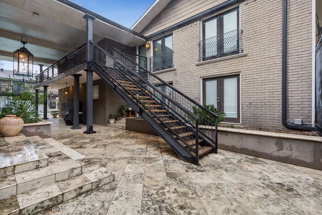 exterior space with french doors and a patio