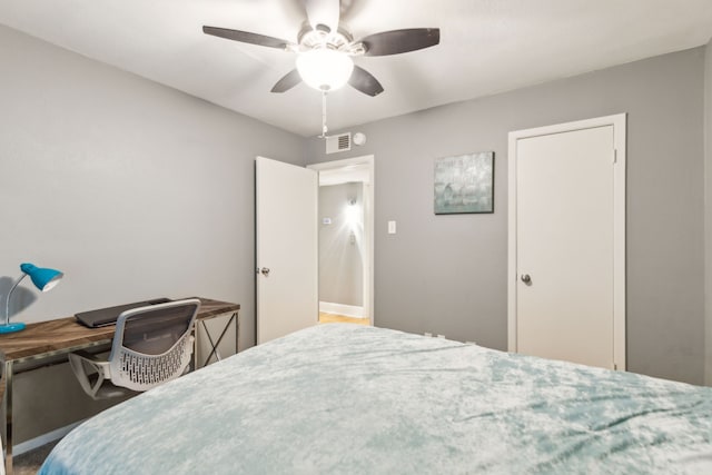 bedroom with ceiling fan