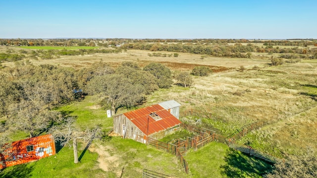 aerial view with a rural view