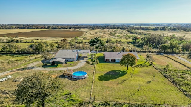 aerial view with a rural view