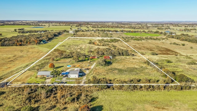 drone / aerial view with a rural view