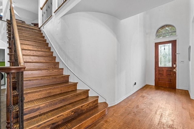 entrance foyer with wood-type flooring