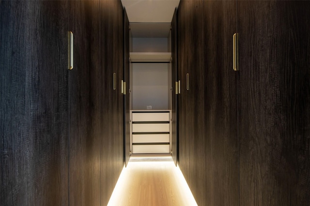 hallway with light wood-type flooring