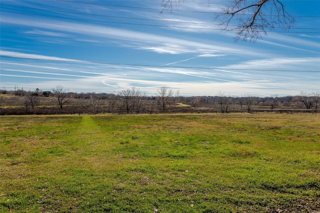 view of yard with a rural view