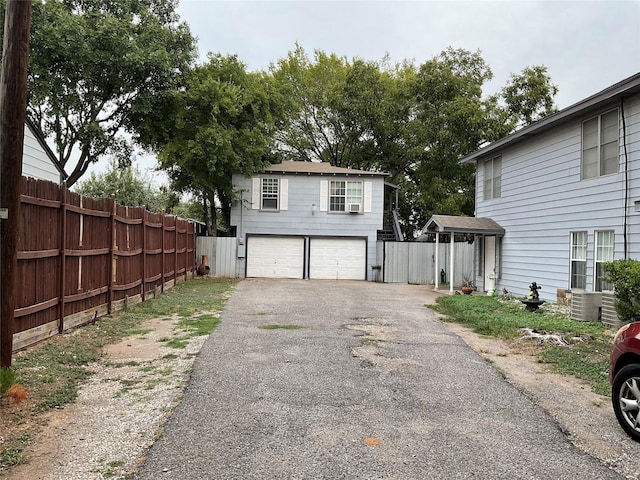 exterior space featuring a garage