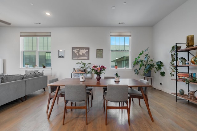 dining area featuring light hardwood / wood-style flooring