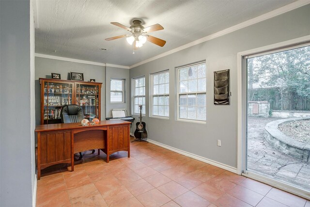 spare room featuring dark hardwood / wood-style floors, ceiling fan, and a healthy amount of sunlight