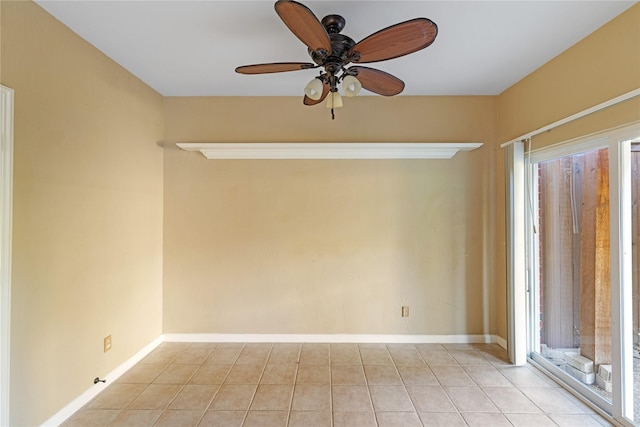 4307 Sausalito Dr, Dallas, TX 75287 - tiled empty room featuring ceiling fan
