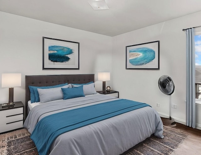 bedroom featuring dark hardwood / wood-style floors