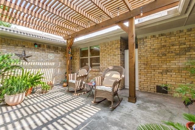 view of patio with a pergola