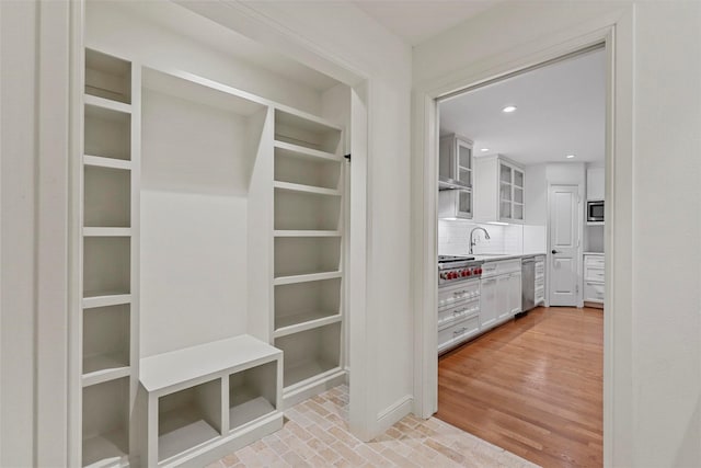 interior space featuring sink