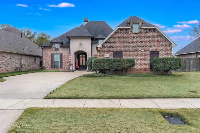 view of front of property with a front yard