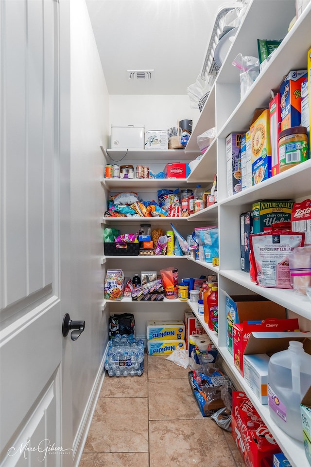 view of pantry