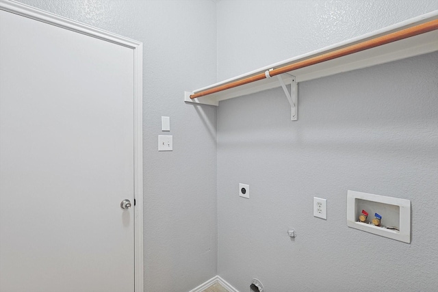 laundry area with electric dryer hookup, gas dryer hookup, and hookup for a washing machine