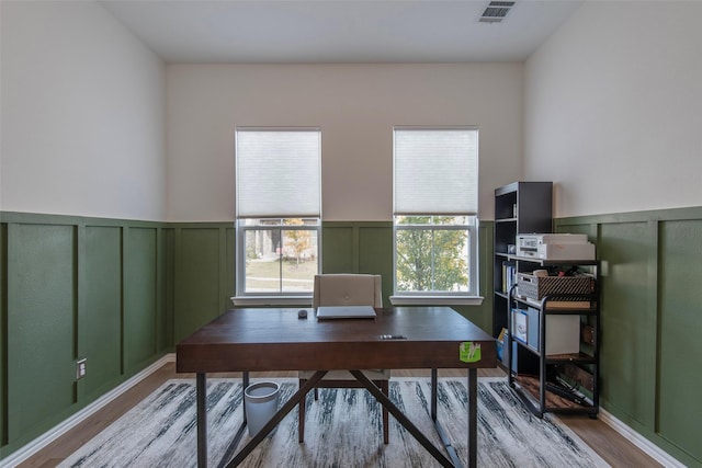 office featuring hardwood / wood-style flooring