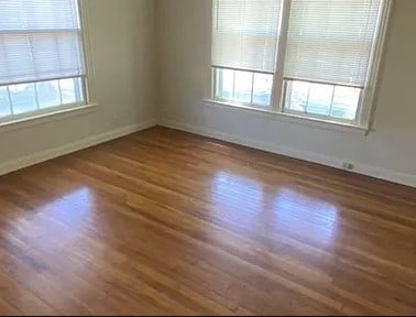 unfurnished room featuring dark wood-type flooring