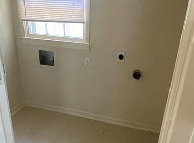 laundry room with washer hookup and electric dryer hookup