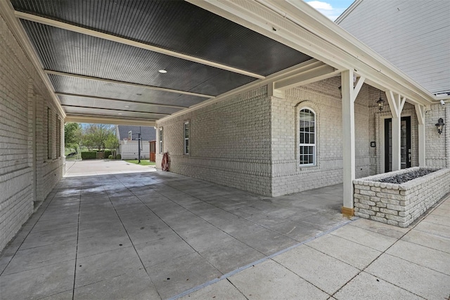 view of patio with a carport