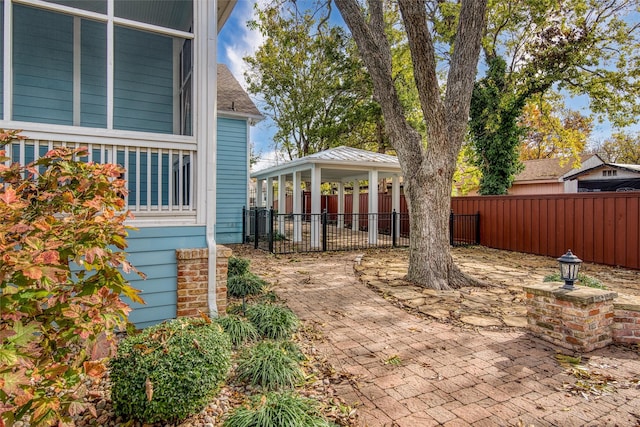 view of yard featuring a gazebo