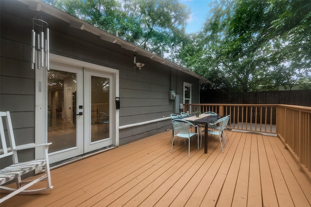 deck with french doors