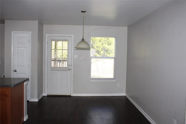 interior space featuring dark hardwood / wood-style flooring