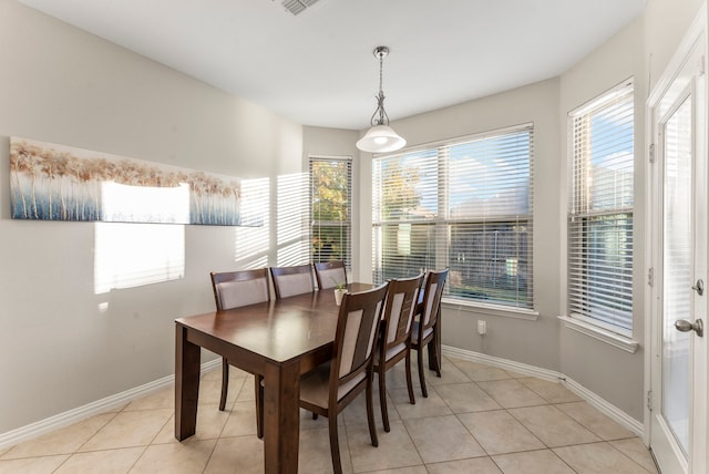 view of tiled dining area