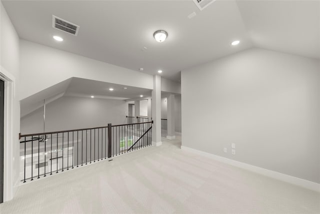 1347 Overton St, Frisco, TX 75036 - additional living space with recessed lighting, carpet flooring, vaulted ceiling, and baseboards